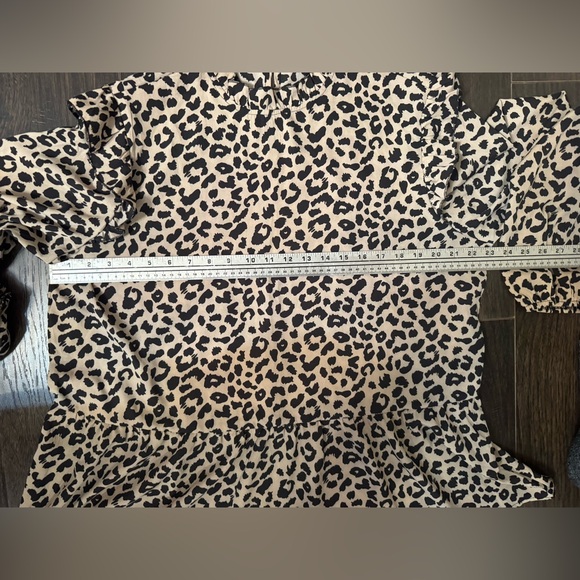 SHEIN Leopard Print Blouse - Black and Tan - Picture 3 of 6